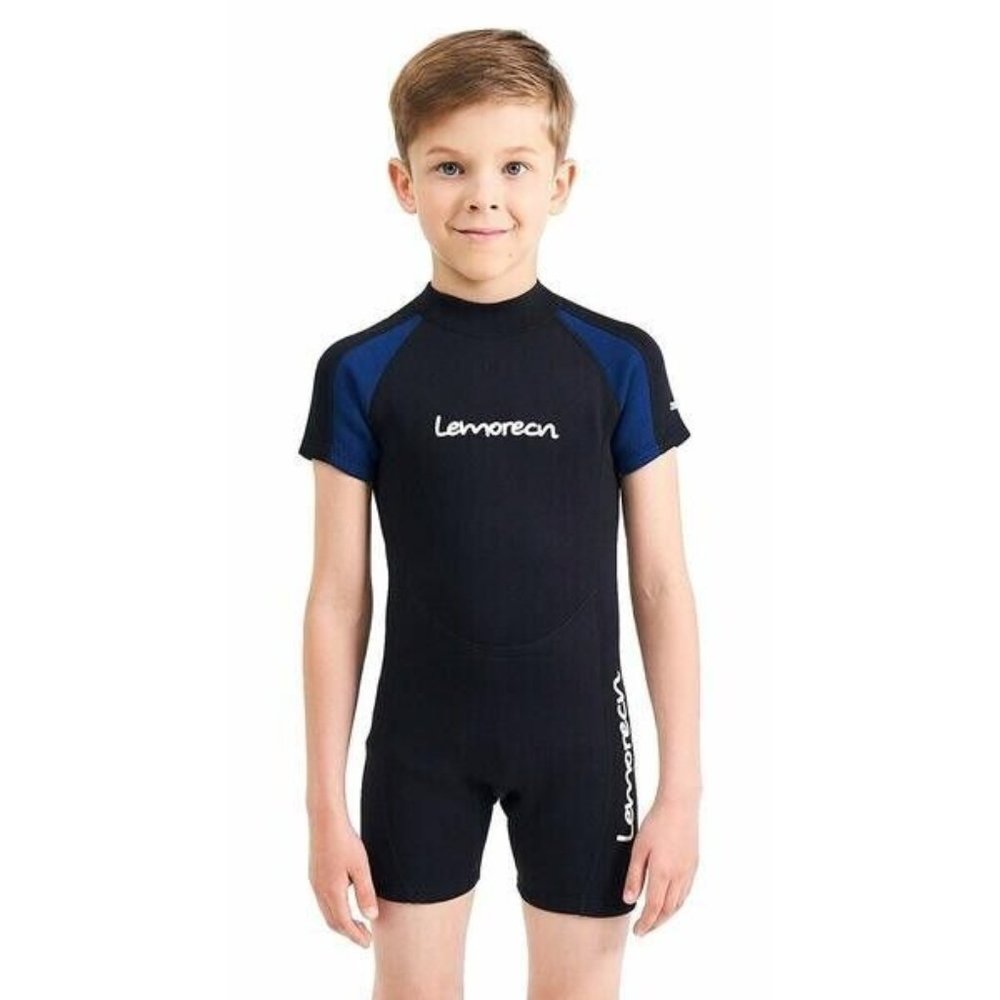 Lemorecn Wetsuit Youth Premium Neoprene 2mm Swim Suit Shorty (US 8)
